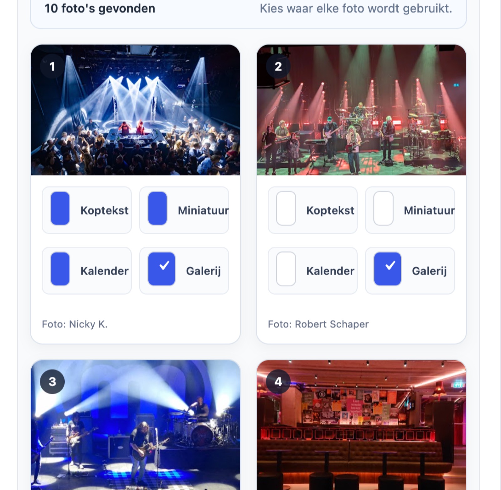 Automatische foto's van een locatie in EventPlanner